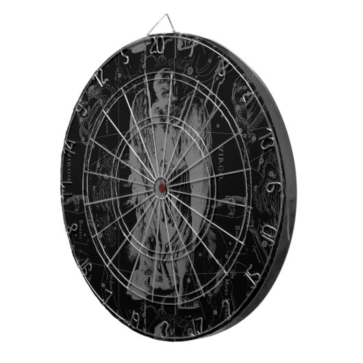Virgo Sign Constellation Hevelius Black Decor Dartbord (Voorkant Rechts)