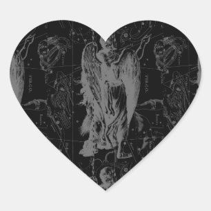 Virgo Sign Constellation Hevelius Black Decor Hart Sticker