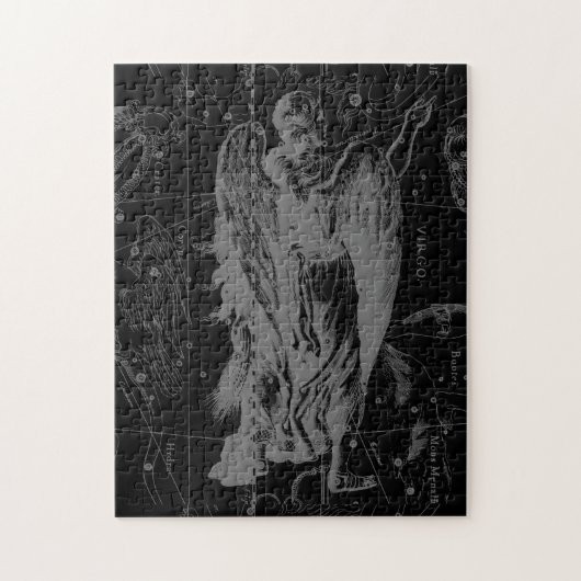 Virgo Sign Constellation Hevelius Black Decor Legpuzzel (Verticaal)
