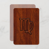 Virgo Sign in Mahogany wood style (Voorkant / Achterkant)