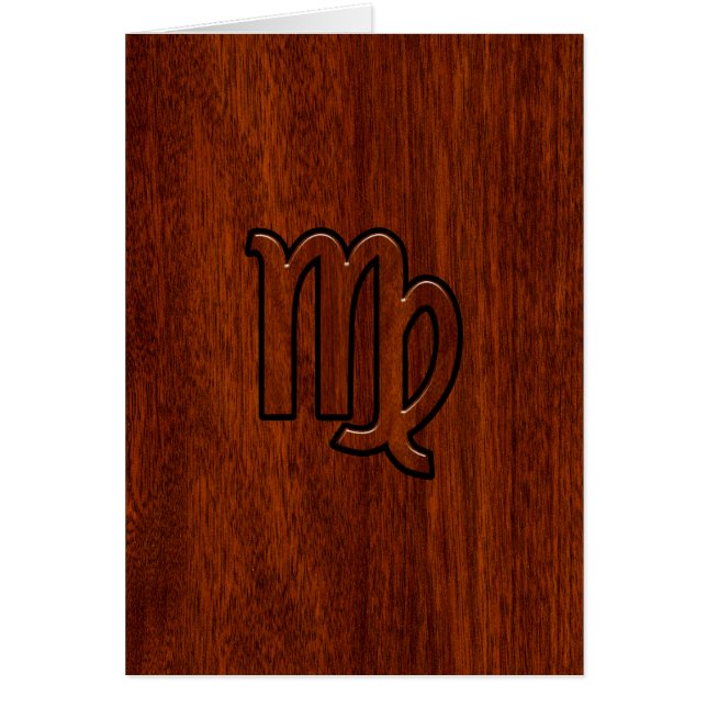 Virgo Sign in Mahogany wood style (Voorkant)