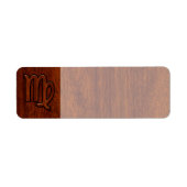 Virgo Sign in Mahogany wood style Etiket (Voorkant)