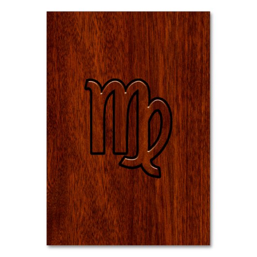 Virgo Sign in Mahogany wood style Kaart (Voorkant)