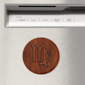 Virgo Sign in Mahogany wood style Magneet (Insitu (Vaatwasser))
