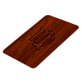 Virgo Sign in Mahogany wood style Magneet (Linkerzijde)