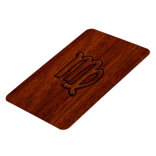 Virgo Sign in Mahogany wood style Magneet (Linkerzijde)