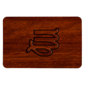 Virgo Sign in Mahogany wood style Magneet (Horizontaal)