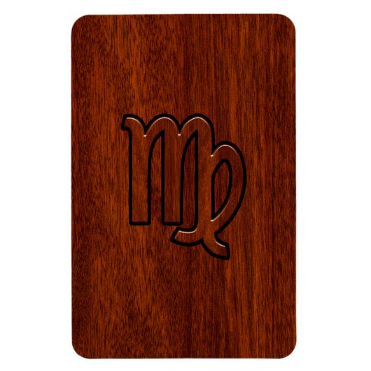 Virgo Sign in Mahogany wood style Magneet (Verticaal)