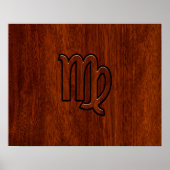 Virgo Sign in Mahogany wood style Poster (Voorkant)