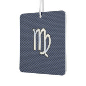 Virgo Sign on Blue Carbon Fibre Print Style Luchtverfrisser (Links)