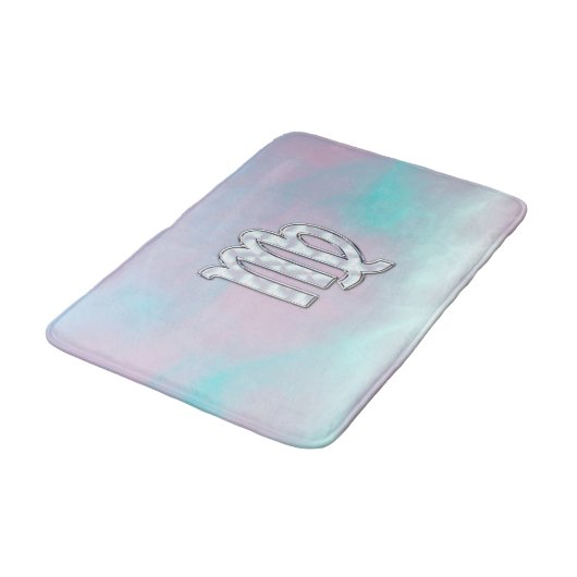 Virgo Sign on Pastels Moeder van parelstijl Afdruk Badmat (Gekanteld)