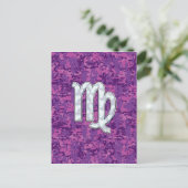 Virgo Sign on Pink Fuchsia Digital Camouflage Briefkaart (Staand voorkant)