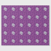 Virgo Sign on Pink Fuchsia Digital Camouflage Cadeaupapier (Vlak)