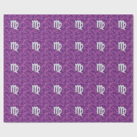 Virgo Sign on Pink Fuchsia Digital Camouflage Cadeaupapier (Vlak)