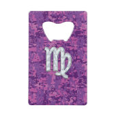 Virgo Sign on Pink Fuchsia Digital Camouflage Creditkaart Flessenopener (Voorkant)