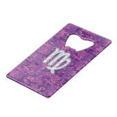 Virgo Sign on Pink Fuchsia Digital Camouflage Creditkaart Flessenopener (Voorkant Gekanteld)