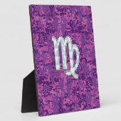 Virgo Sign on Pink Fuchsia Digital Camouflage Fotoplaat (Zijkant)