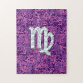 Virgo Sign on Pink Fuchsia Digital Camouflage Legpuzzel (Verticaal)