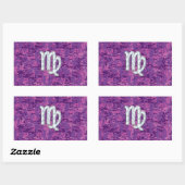 Virgo Sign on Pink Fuchsia Digital Camouflage Rechthoekige Sticker (Vel)