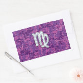 Virgo Sign on Pink Fuchsia Digital Camouflage Rechthoekige Sticker (Envelop)