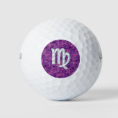 Virgo Sign Pink Fuchsia Digital Camouflage Style Golfballen (Voorkant)