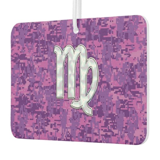 Virgo Sign Pink Fuchsia Digital Camouflage Style Luchtverfrisser (Links)