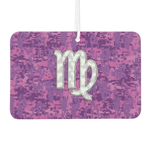 Virgo Sign Pink Fuchsia Digital Camouflage Style Luchtverfrisser (Voorkant)
