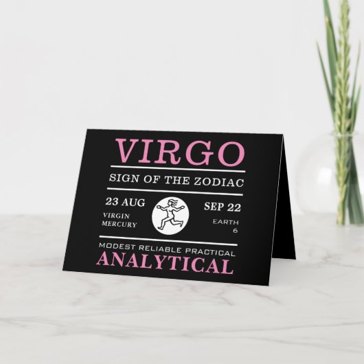 Virgo Sign. van de Zodiac, Astrologisch Kaart (Voorkant)