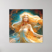 Virgo Star Sign Goddess, Celestial Being, Zodiac Canvas Afdruk (Voorkant)