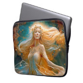 Virgo Star Sign Goddess, Celestial Being, Zodiac Laptop Sleeve (Voorkant Links)