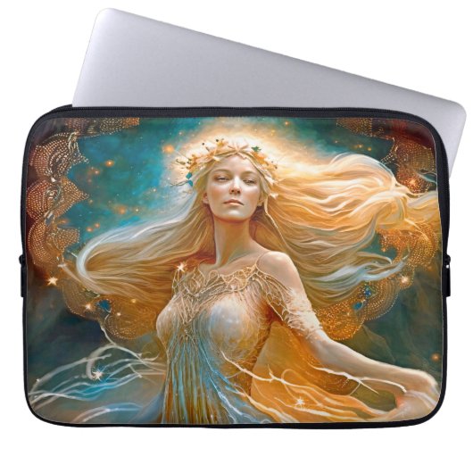 Virgo Star Sign Goddess, Celestial Being, Zodiac Laptop Sleeve (Voorkant)