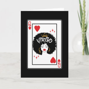  Virgo Star Sign Melanin Black Queen of Hearts Kaart