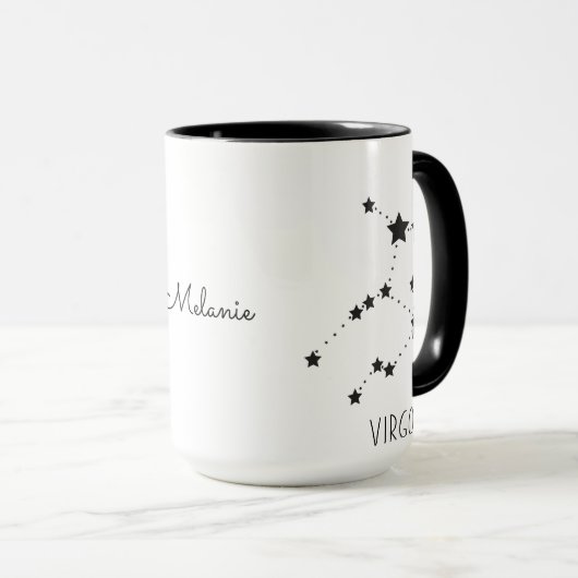 Virgo Star Zodiac Aangepaste naam Mok (Voorkant rechts)