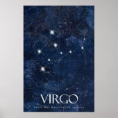Virgo starsign Poster met naam, sterrensignaal zod (Voorkant)