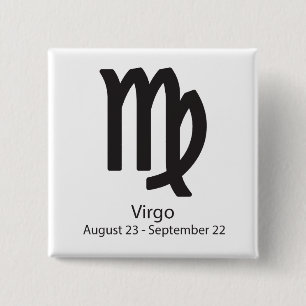 Virgo sterrenbeeld augustus 23 - 22 september vierkante button 5,1 cm