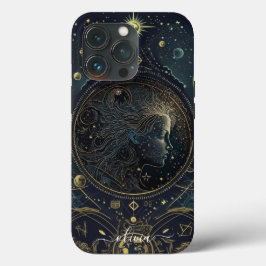 Virgo sterrenbeeld zwart en goud Case-Mate iPhone Case