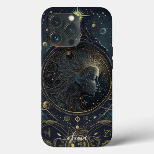 Virgo sterrenbeeld zwart en goud Case-Mate iPhone Case