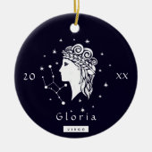 Virgo Symbol Zodiac Birthday Star Sign Name Year Keramisch Ornament (Voorkant)