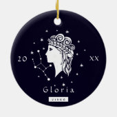 Virgo Symbol Zodiac Birthday Star Sign Name Year Keramisch Ornament (Achterkant)