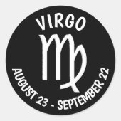 Virgo Symbool Ronde Sticker (Voorkant)