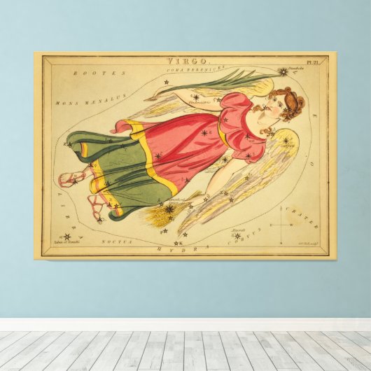 Virgo -  teken van het Afbeelding van de diersoort Canvas Afdruk (Insitu (Houten vloer))