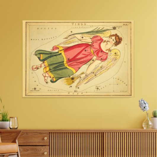 Virgo -  teken van het Afbeelding van de diersoort Canvas Afdruk (Insitu (Woonkamer))
