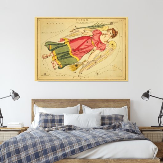Virgo -  teken van het Afbeelding van de diersoort Canvas Afdruk (Insitu (Slaapkamer))