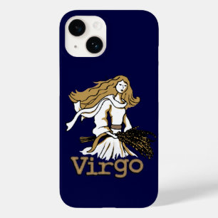 Virgo The Maiden zodiaa blue gouden Case-Mate iPhone Case