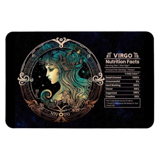 Virgo-thema voedingswaarde magneet (Horizontaal)