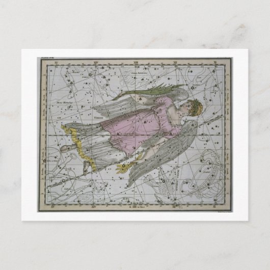 Virgo, uit 'A Celestial Atlas', pub in 1822 (kol. Briefkaart (Voorkant)