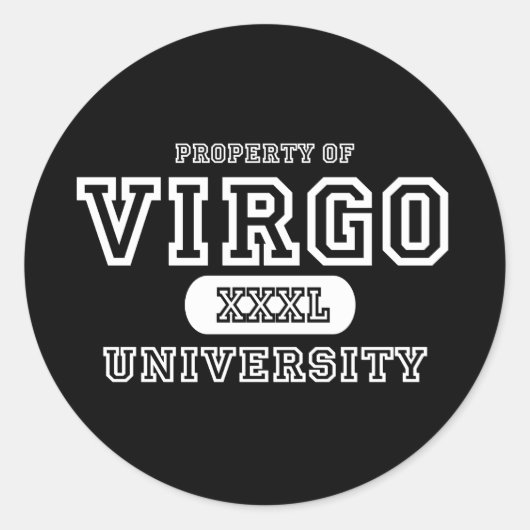 Virgo University Dark Ronde Sticker (Voorkant)