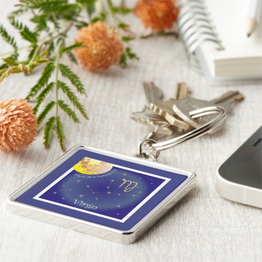 Virgo van 23 augustus tot 23 september Schlüsselan Sleutelhanger (Zijkant)