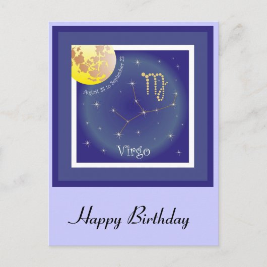 Virgo van 23 tot 23 september Postkarte Briefkaart (Voorkant)
