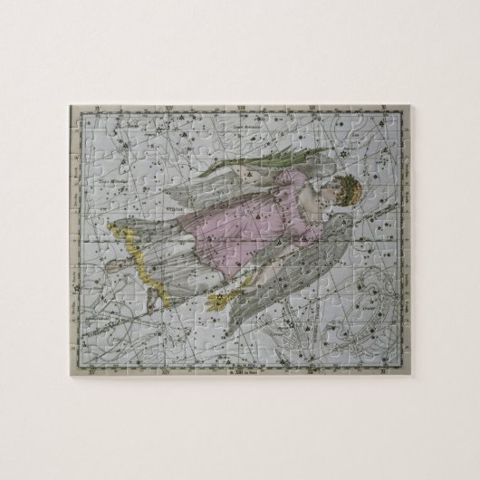 Virgo, van 'A Celestial Atlas', pub. in 1822 (kol. Legpuzzel (Horizontaal)
